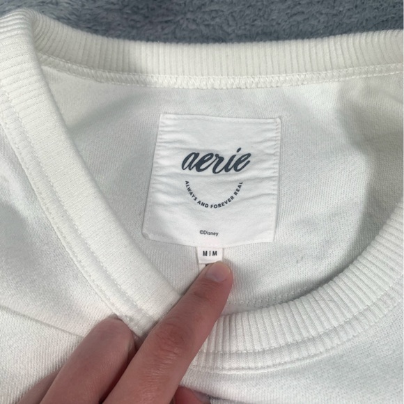 Aerie White Graphic Mickey Mouse Crewneck sweatshirt medium - Picture 7 of 12